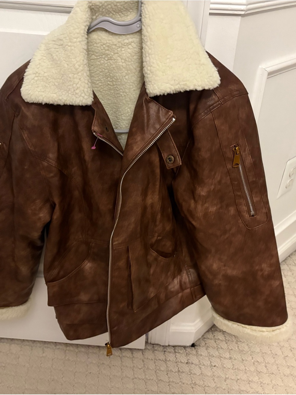 Women’s Urban outfitters Brown Shearling-Lined Flight Jacket